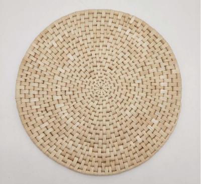 China Eco-Friendly Woven Rattan Place Mat Round Braided Straw Placemats Customized Table Mat for sale