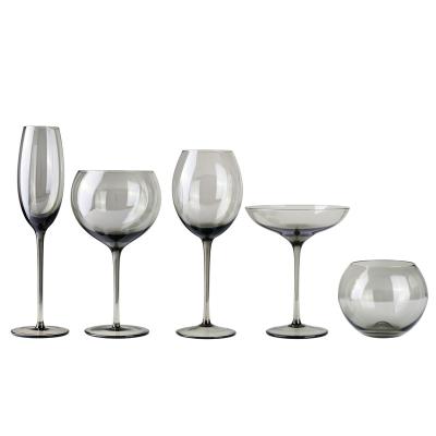 China Besta Wholesale Smoke Stocked Lead Free Wine Glass Crystal Glassware Set For Banquet for sale