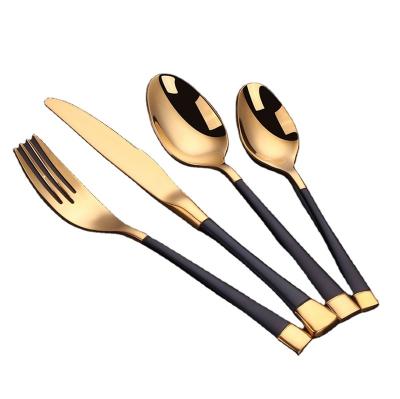 China Besta Gold 304 Stainless Steel Hotel Flatware Restaurant Sustainable Luxury Cutlery Set For Dinner for sale