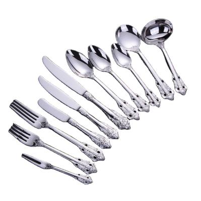 China Besta Palace Restaurant Viable Flatware 18/8 Stainless Steel Knife Spoon Folk Silverware For Wedding for sale