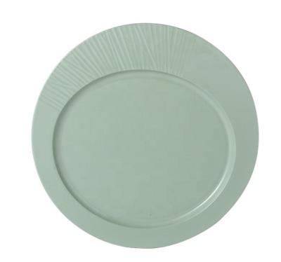 China Sustainable Wholesale Green Besta Porcelain Steak Dinner Plate For Party for sale