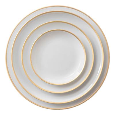 China Viable Cheap Besta DDP Bone China Gold Rim Charger Plate Set To Wedding for sale