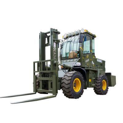 China Building Material Shops 3 Ton Forklift HUAYA All Terrain Forklift For Sale en venta