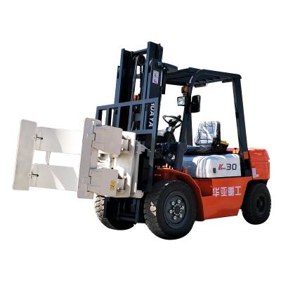 China Building Material Stores Turning Carretilla Elevadora Roll Bale Clamp Rotator Attachment Paper Forklift With Telescope Boom for sale