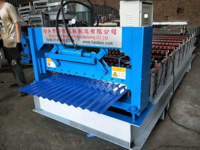 China Type 850 Corrugated Roll Forming Machine With 4KW Hydraulic Power feeding 1000mm decoiler  4 tons for sale