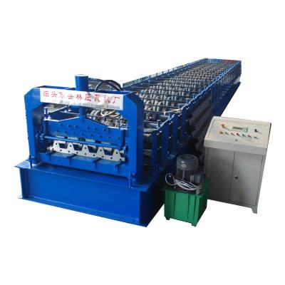 China Uzbekistan/Khazakistan Floor Deck Roll Forming Machine Model H75 used for 0.6-0.8mm thickness for sale