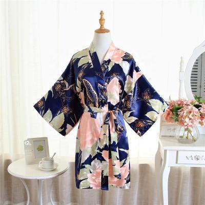 China Wholesale QUICK DRY Floral Silk Bridal Bridesmaid Robe Satin Kimono Long Robe Bridal Gown For Women for sale