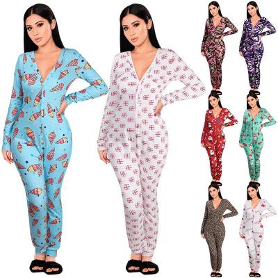 China Wholesale QUICK DRY Yes Daddy Long Sleeve Adult Onesies Christmas Halloween Sexy Cartoon Printed Women Onesie Sleepwear for sale