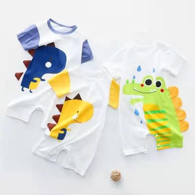 China Wholesale Summer Lovely Baby Boy Clothes Lovely Dinosaur Animals Printed Newborn Cotton Baby Rompers for sale