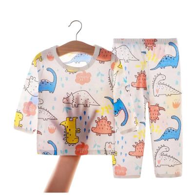 China New Arrival Breathable Cotton Baby Clothes Anti-Shrink Set Two Pieces Girls And Boys Printed Home Wear Pajamas Set for sale