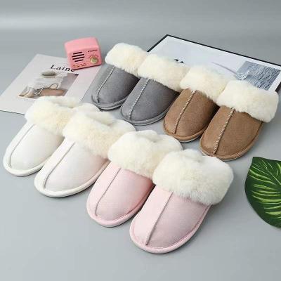 China Wholesale Lightweight Women Closed Toe Indoor Fuzzy Slippers Faux Fur Winter Fluffy Warm Slippers for sale