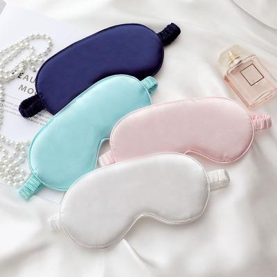 China Wholesale Casual Solid Travel Eye Cover Soft Silk Eye Mask With Elastic Strap Band for sale