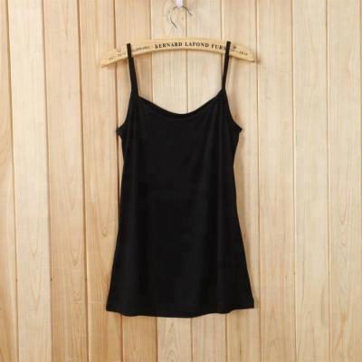 China Anti-pilling Girl White Spaghetti Strap Cotton Breathable Tank Top Camisole for sale