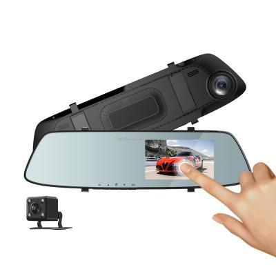 China 4.39 Inch IPS Capacitive Dashcam HD Touch Screen Real Dual Lens 720P Auto Camcorder Vehicle Data 120 Degree Wide Angle Car Mirror Support 4 ~32 GB TF Card à venda