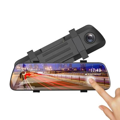 China 9.66 inch IPS review lens dash camera wifi rearview mirror dvr 9.66 inch fhd car dvr stream dual media pro AHD 1080P full screen mirror dvr L109 en venta