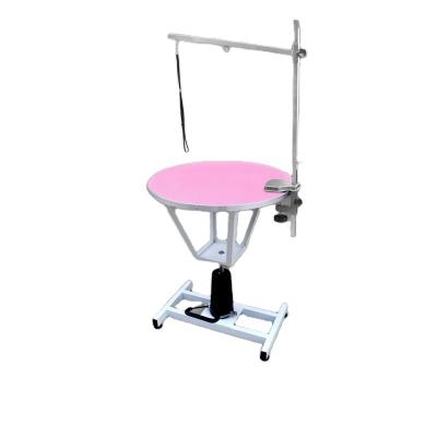 China Sustainable Wholesale Round Rotating Hydraulic Dog Grooming Table Lift Table For Pets for sale