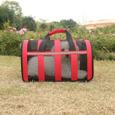 China Breathable Dog and Cat Handbag Four-sided Breathable Pet Bag Portable and Foldable Mesh Cage Outdoors for sale