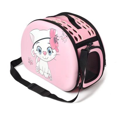 China New Cartoon Shoulder Breathable Diagonal Foldable Portable Outgoing Bag Pack Easy Pet Bag Cage for sale