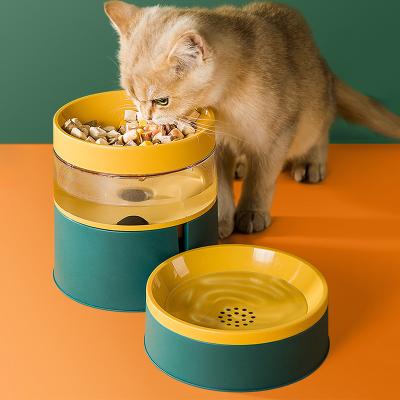 China Color Contrast Viable Dog Bowl Cat Bowl Increased Dog Bowl Auto Driver Pet Neck Protector Drinking Station for sale