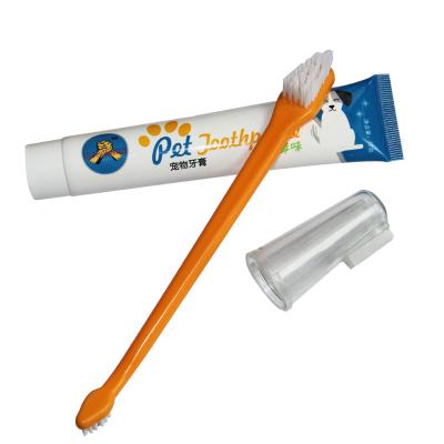 China Viable Dog Toothpaste Care Cat And Dog Toothpaste Set Oral Cleaning Dog Toothbrush for sale