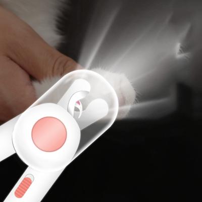 China Stocked Nail Grooming Tool Peeling Anti-blood Position LED Light Pet Nail Clipper and Trimmer for sale