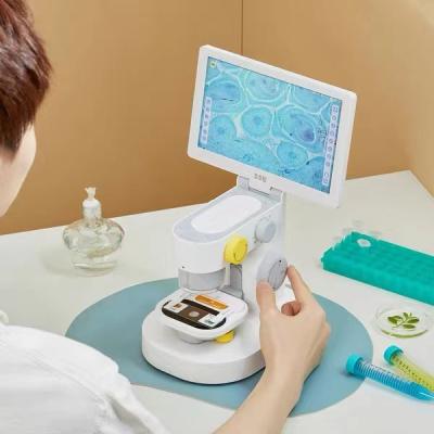 China Edit 9 Touch 1200X Inch Magnification Video USB Digital Camera Biological Microscope With LCD Screen For Lab for sale