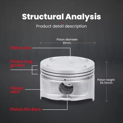 中国 アルミ合金 4afe 鍛造ピストン 1310116120 トヨタエンジン向け 販売のため