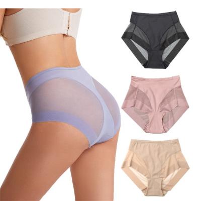 China 2023 Breathable Silk Panties Mesh Plus Size Panties Breathable Transparent Underwear Women Good Quality Panties New Ice for sale