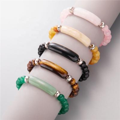 China Good Selling CLASSIC Tiger Eye Yoga Crystals Energy Natural Healing Bracelets Stone Agate Bracelet for sale