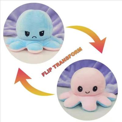 China Low Moq Popular Hot Sale Flip Octopus Doll Double Sided Flip Double Sided Jellyfish Plush Toy Pulpo Plush Toy for sale