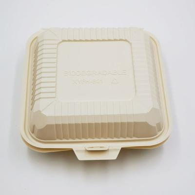 China Oil-Resistant Cornstarch Clam Shell Sustainable Food Packaging for sale