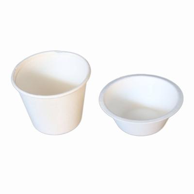 China Microwavable Biodegradable Sugarcane Bagasse Sauce Cup for sale