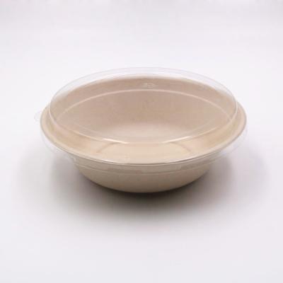 China Sustainable Biodegradable Compostable Fiber Salad Bowl With Lid 32 oz for sale