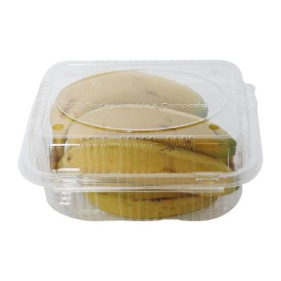 China Transparent Clamshell Fruit Proofing Hinged Containers Compostable In Pla for sale