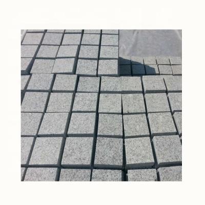 China Driveway Paver 10x10 Flamed Gray Granite Cube For Exterior Paving for sale