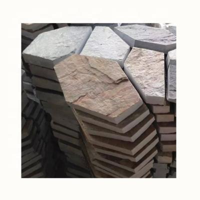 China Modern Slate Hexagon Paver , Natural Stone Pavers for sale