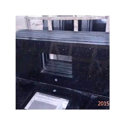 China Modern Customized Black Galaxy Granite Tops For Kitchen And Bathroom for sale