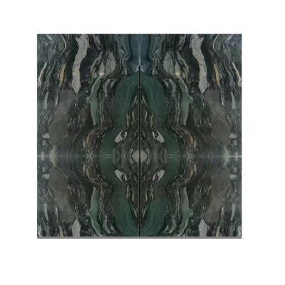 China Modern Green Marble Wall Tiles Dark Green Marble Decorative Peacock Tiles for sale