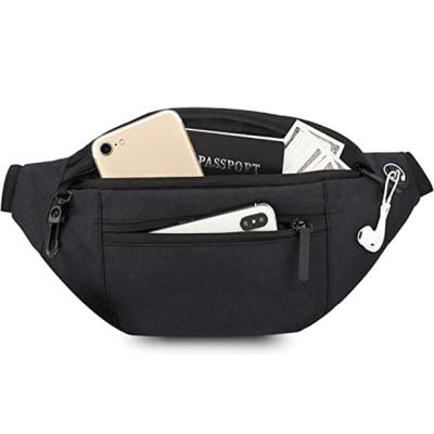 China Water Proof Polyester Traveling Running Waterproof Cross-Body Fanny Pack With 4-Zipper Pockets For Care Phone for sale