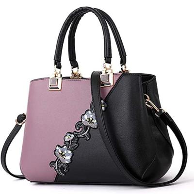 China Water Resistant Women Embroidery Top Handle Satchel Fashion Ladies Shoulder Bag Tote Purse Messenger Bags for sale