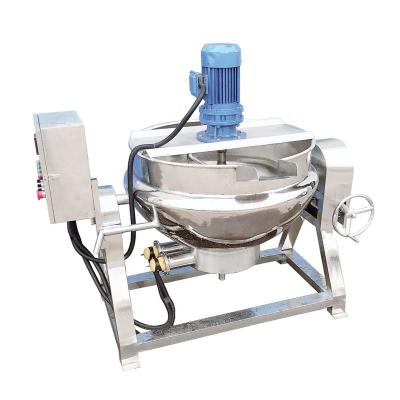 China Vegetable Processing Plant Factory Price Jacket Kettle With Stirrer Pot Electric Cooking Jam Cooker for sale