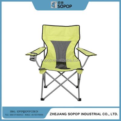 China Metal Children Stainless Steel Fabric Outdoor High Back Quad Folding Chair for sale