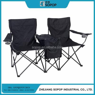 China Custom Outdoor Folding Double Single Folding Camping Chair With Cooler For Kids for sale