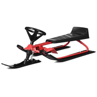 China Patented Steering Wheel And Twin Brakes Snow Racer Sled With GS Certification L117*W50*H38cm for sale