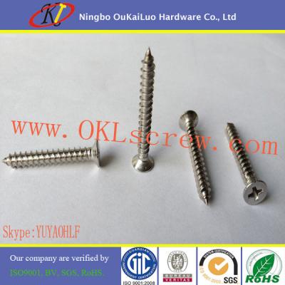 China Stainless Steel Cross Recessed Countersunk Head Self Tapping Screws for sale