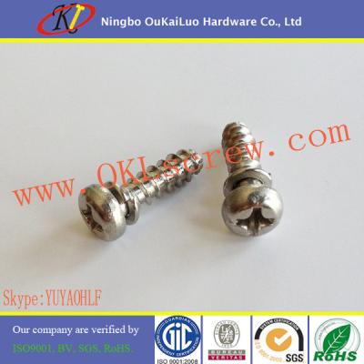 China Stainless Steel Phillips Pan Head Split Lockwasher SEMS Screw for sale