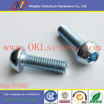 China Zinc Plated Round Head Hexagon Socket Machine Screws for sale