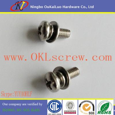 China 304 Stainless Steel Pan Head Phillips Sems Machine Screw for sale