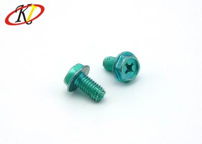 China Green Zinc Hex Washer Head Type F Cutting Screws for sale