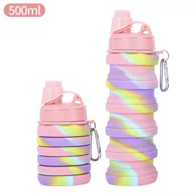 China Amazon Viable Magic Spiral Telescopic Hot Sale Bottle Water Sport Silicone Folding Outdoor Portable Folding Water Cup for sale